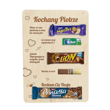 Prezent na Walentynki wyjątkowa Tabliczka na Batony